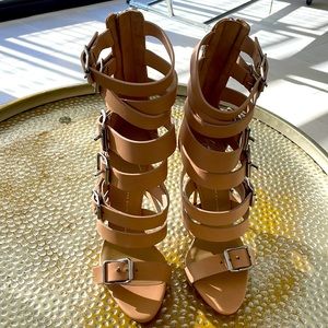 GIUSEPPE ZANOTTI nude multi straps gladiator bondage buckle